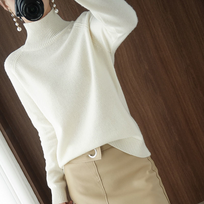 Women's Roll Neck Jumper – Elegant Knit Sweater for Winter Fashion