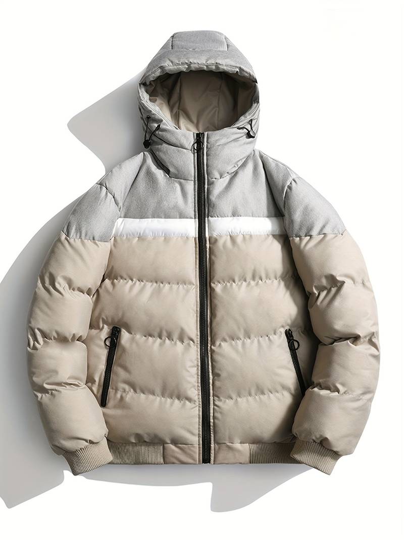 Padded Jacket for Men – Warm Insulated Coat with Hood for Winter Wear