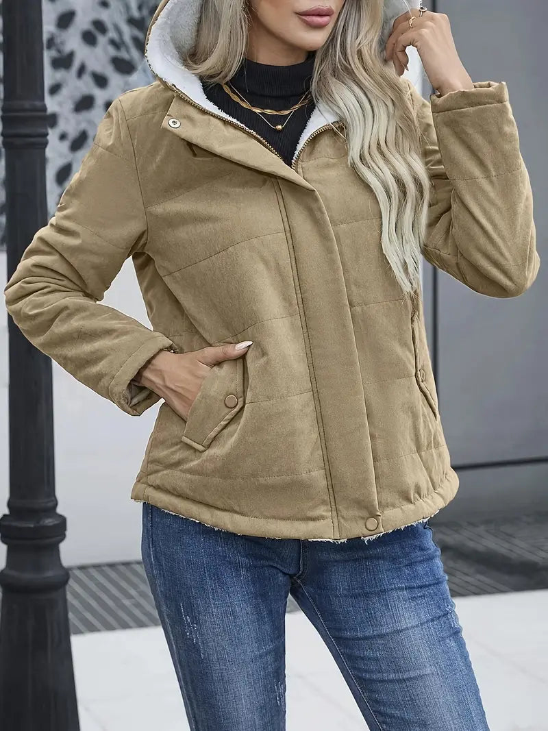 Women's Hooded Jacket – Comfortable Lightweight Zip-Up for Casual Wear