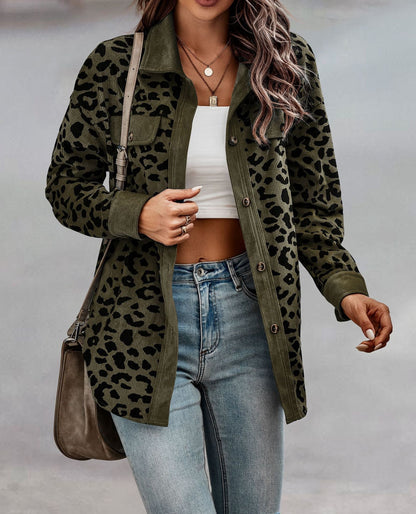 Leopard Print Jacket for Women – Stylish Animal Print Outerwear for Fall