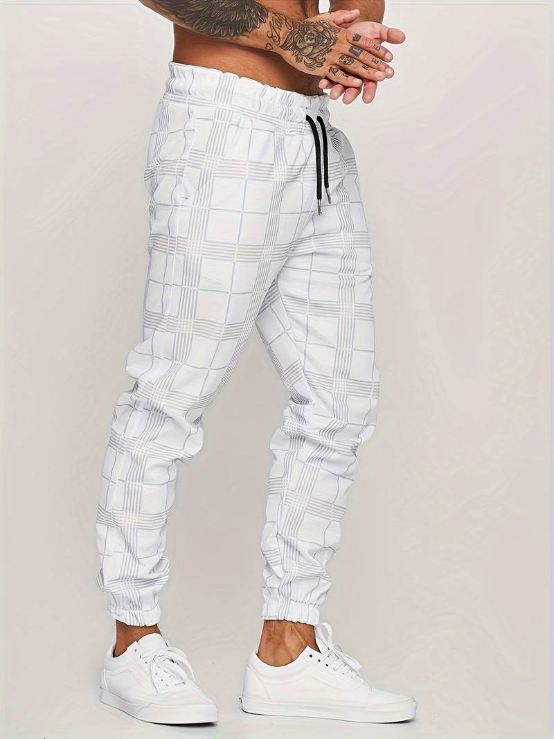 Men's Jogging Trousers – Checked Athletic Pants for Comfort and Style