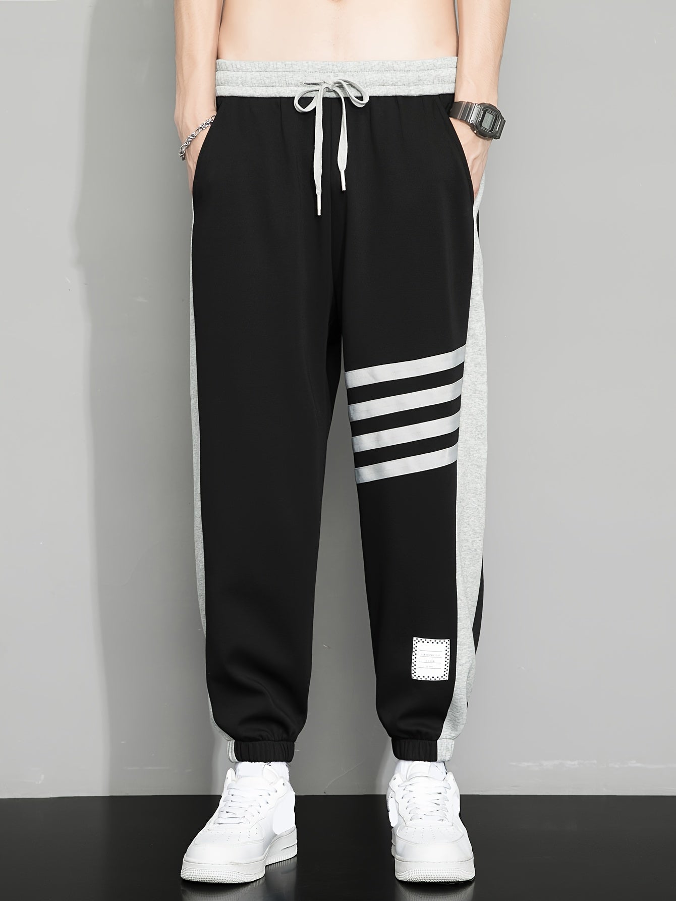 Men's Striped Sweatpants – Comfortable Casual Joggers for Gym and Lounge