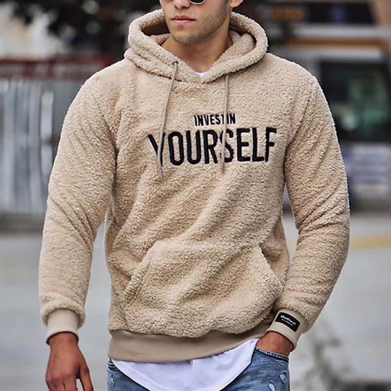 Men's Winter Hoodie – Warm Fleece Pullover with Kangaroo Pocket & Stylish Design