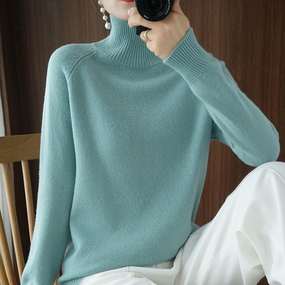 Women's Roll Neck Jumper – Elegant Knit Sweater for Winter Fashion