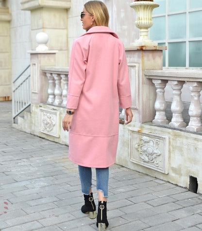 Classic Women's Coat – Stylish Wool Overcoat for Winter and Casual Wear