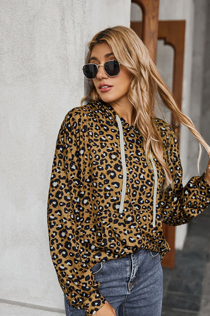 Women's Hooded Jacket – Stylish Leopard Print Outerwear for Fall and Winter