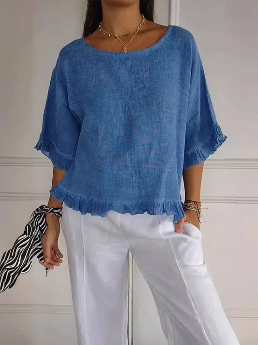 Ruffled Blouse for Women – Stylish Lightweight Top with Elegant Design