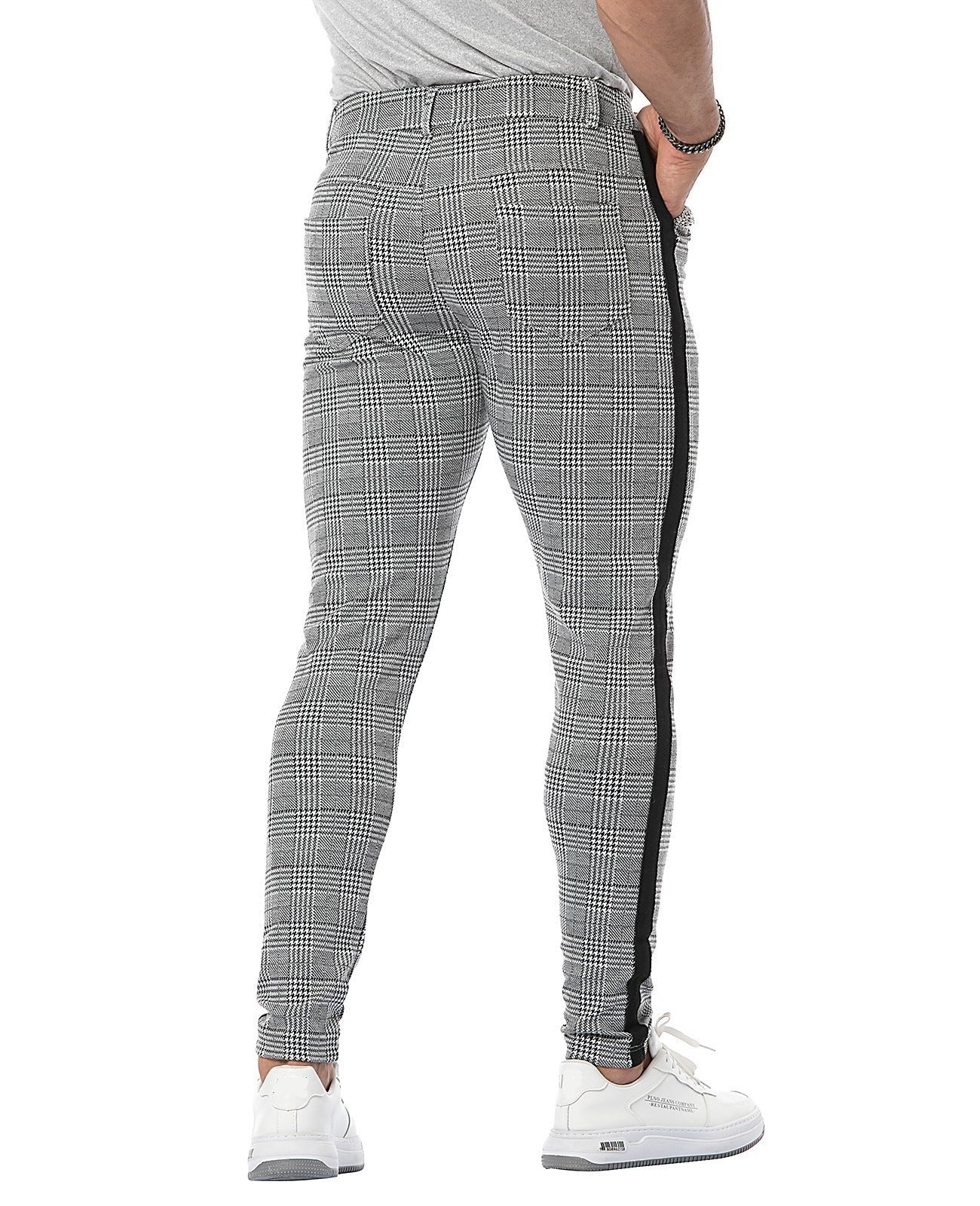 Men's Slim Fit Chinos – Stylish Checked Trousers for Casual and Smart Wear