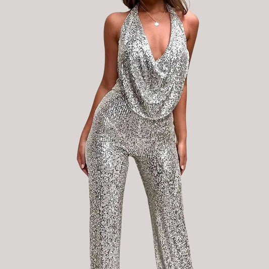 Women's Elegant Jumpsuit – Chic Sleeveless Design for Evening Wear