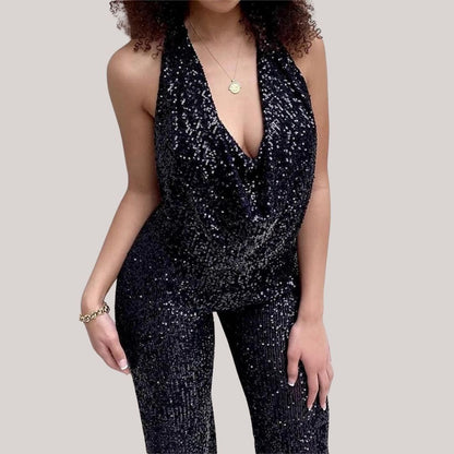 Women's Elegant Jumpsuit – Chic Sleeveless Design for Evening Wear