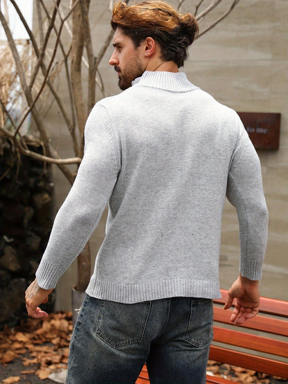 Men's Roll Neck Jumper – Classic Knit Sweater for Winter Style & Comfort