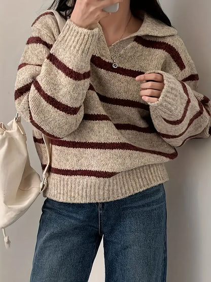 Women's Striped Knit Jumper – Cozy Sweater for Casual and Chic Outfits