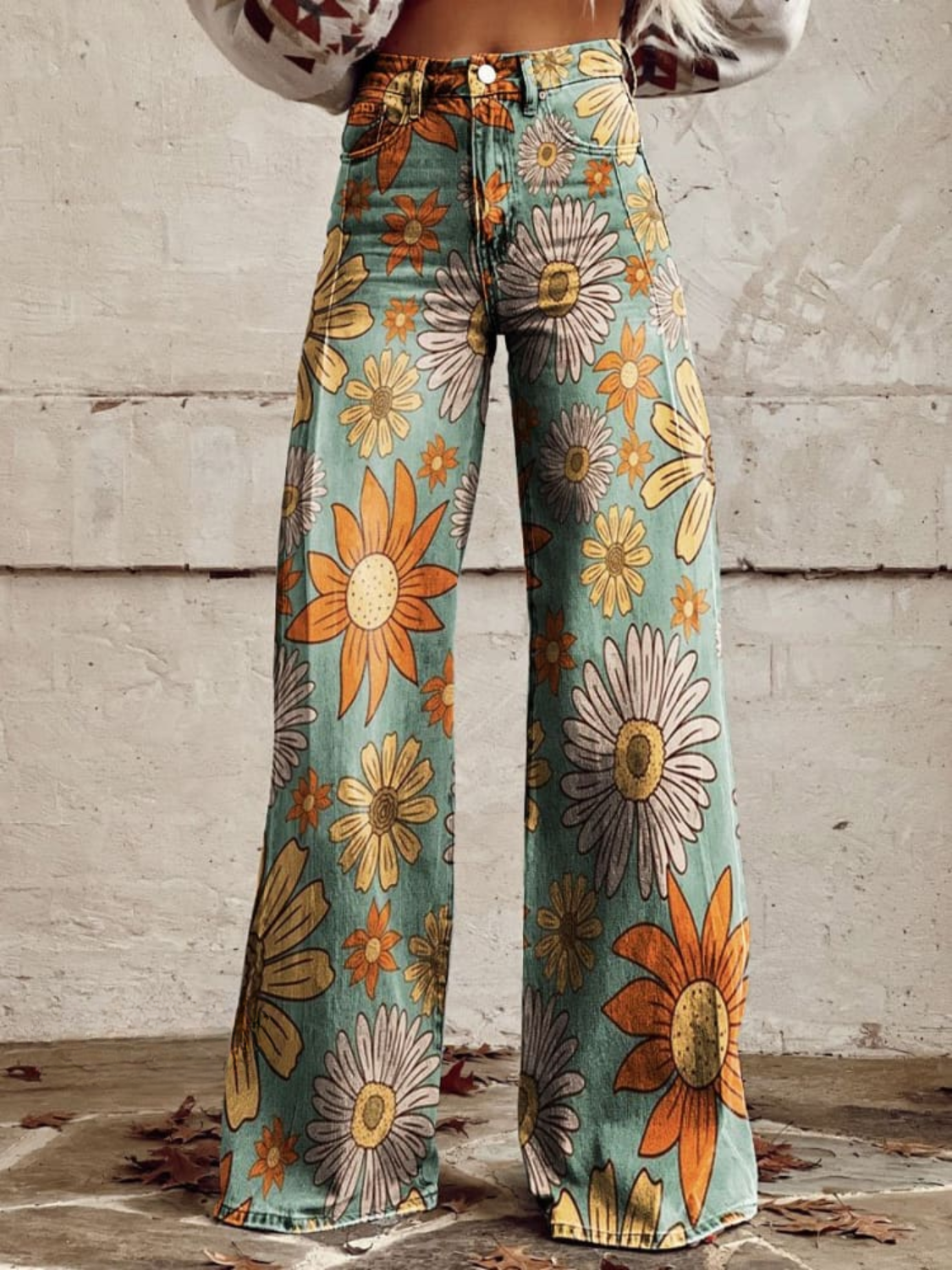 Floral Wide Leg Trousers Women – Stylish Floral Print High-Waisted Pants