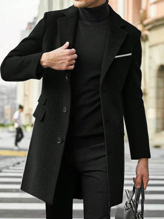 Men's Winter Coat – Stylish Long Warm Jacket with Hood for Cold Weather