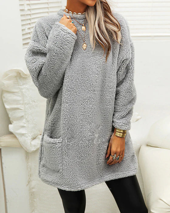 Women's Casual Pullover with Pockets – Cozy Knit Sweater for Everyday Wear