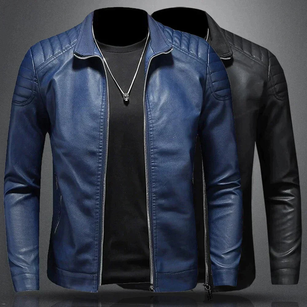 Men's Leather Jacket – Stylish Biker Jacket in Genuine Leather for Casual Wear