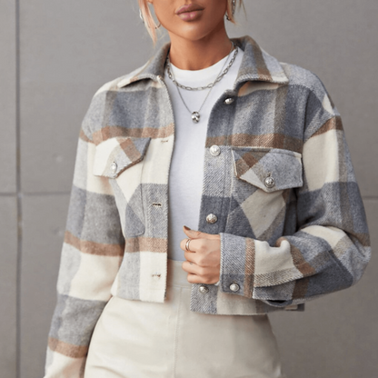 Checked Jacket for Women – Stylish Plaid Outerwear for Casual & Formal Wear