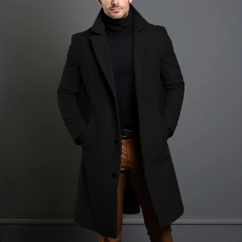 Men's Classic Coat – Stylish Wool Overcoat for Formal and Casual Wear