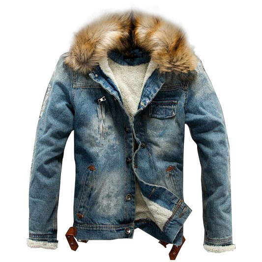 Men's Denim Winter Jacket – Warm Casual Outerwear with Stylish Design