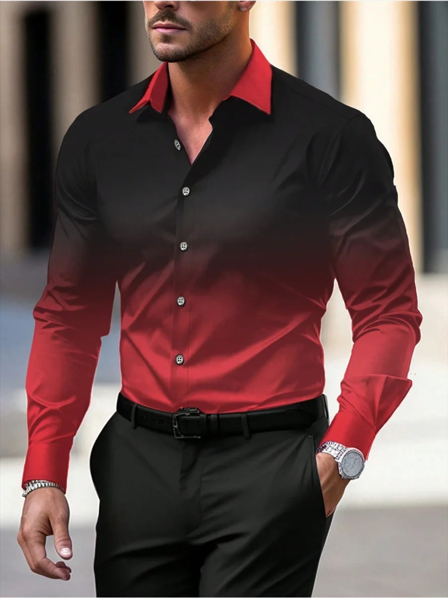 Men's Long Sleeve Shirt – Classic Fit Cotton Dress Shirt for Casual Wear