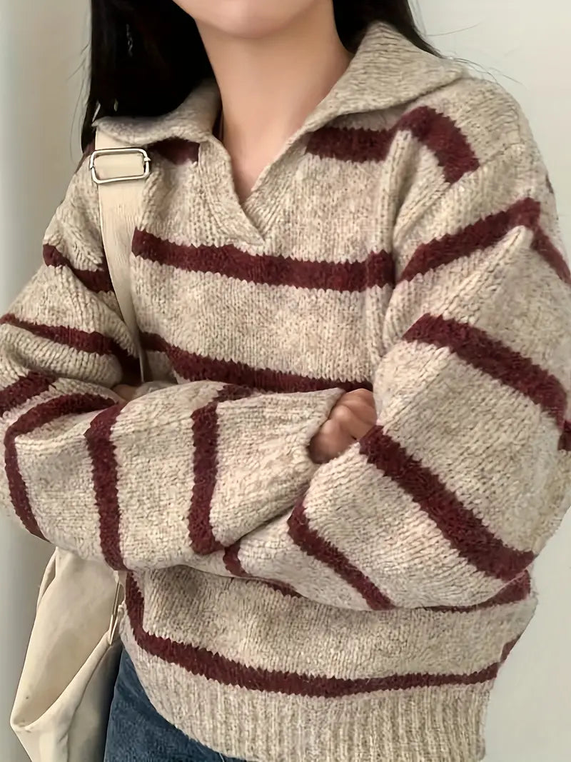 Women's Striped Knit Jumper – Cozy Sweater for Casual and Chic Outfits