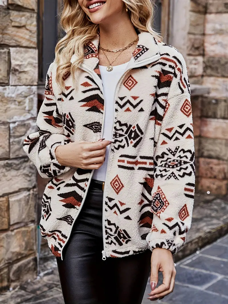 Geometric Jacket Women – Stylish Lightweight Outerwear for Casual and Chic Looks