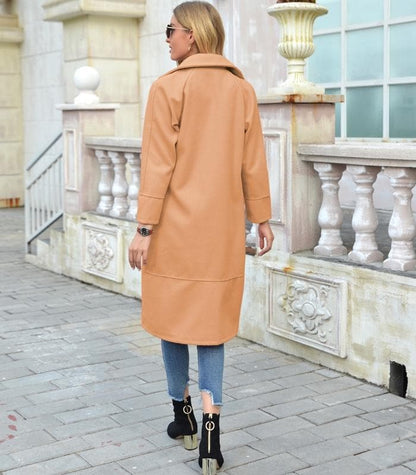 Classic Women's Coat – Stylish Wool Overcoat for Winter and Casual Wear