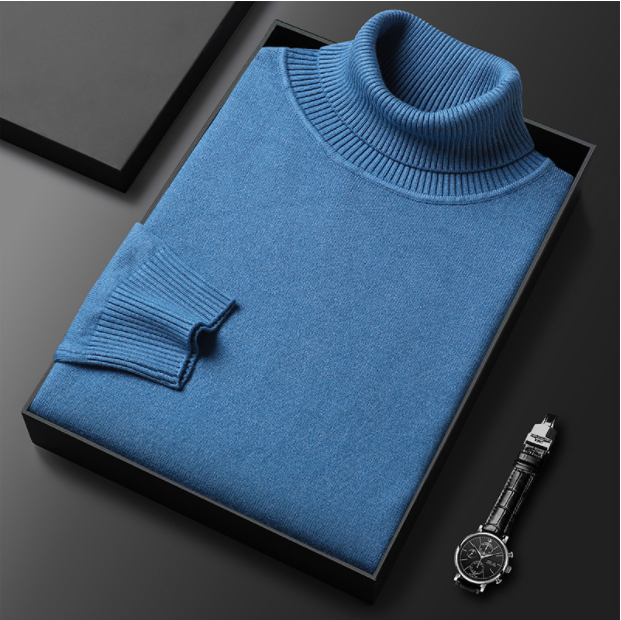 Men's Roll-Neck Jumper – Warm Knit Sweater for Winter Casual Style