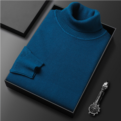 Men's Roll-Neck Jumper – Warm Knit Sweater for Winter Casual Style