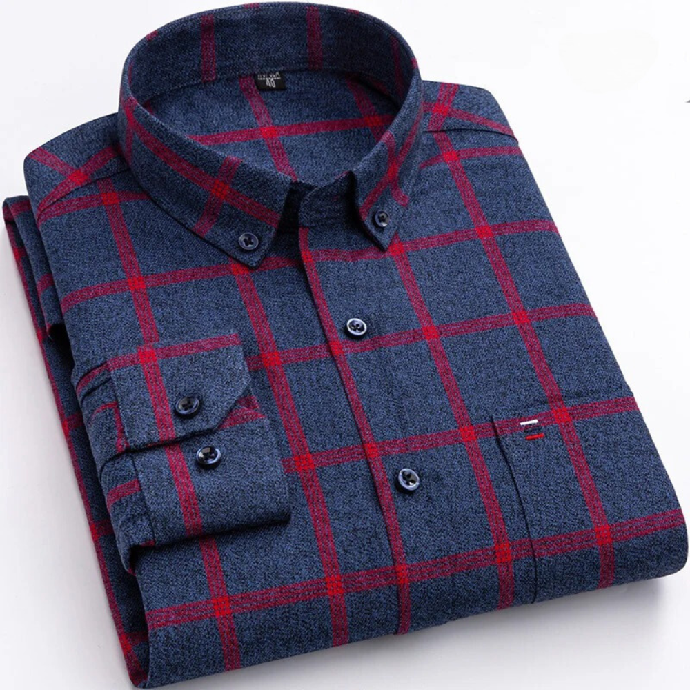 Men's Checked Long-Sleeved Shirt – Stylish Casual Button-Up for Every Occasion