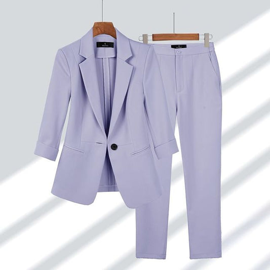 Women's Blazer Set – Elegant Tailored Blazer and Pants Outfit for Work