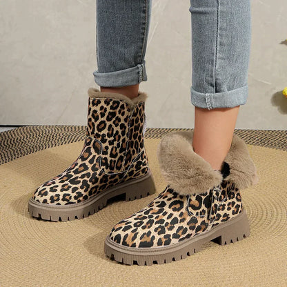 Leopard Print Boots for Women – Stylish Casual Ankle Booties for Fall