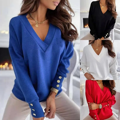 V-Neck Sweater for Women – Elegant Knit Pullover for Casual and Formal Wear