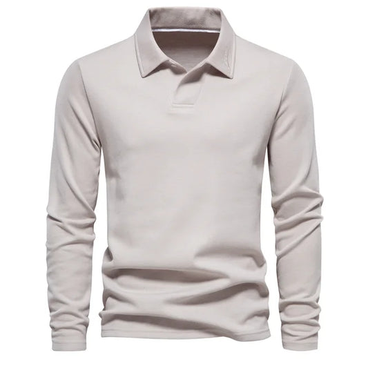 Men's Long Sleeve Polo Shirt – Comfortable Cotton Casual Wear for Every Occasion