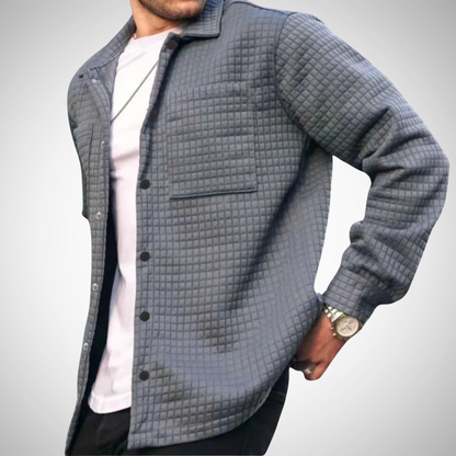 Men's Long-Sleeved Shirt – Classic Fit Cotton Dress Shirt for Work & Casual