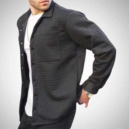 Men's Long-Sleeved Shirt – Classic Fit Cotton Dress Shirt for Work & Casual