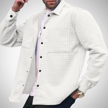 Men's Long-Sleeved Shirt – Classic Fit Cotton Dress Shirt for Work & Casual