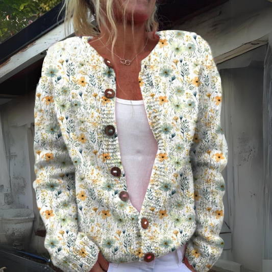 Floral Cardigan Women – Lightweight Knit Sweater for Spring and Summer