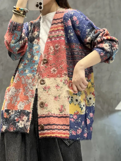 Floral Cardigan Women – Lightweight Knit Sweater for Spring & Summer Style