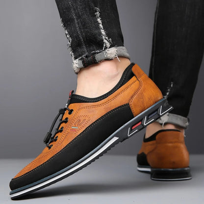 Men's Lace-Up Shoes – Comfortable Elastic Sneakers for Casual and Formal Wear