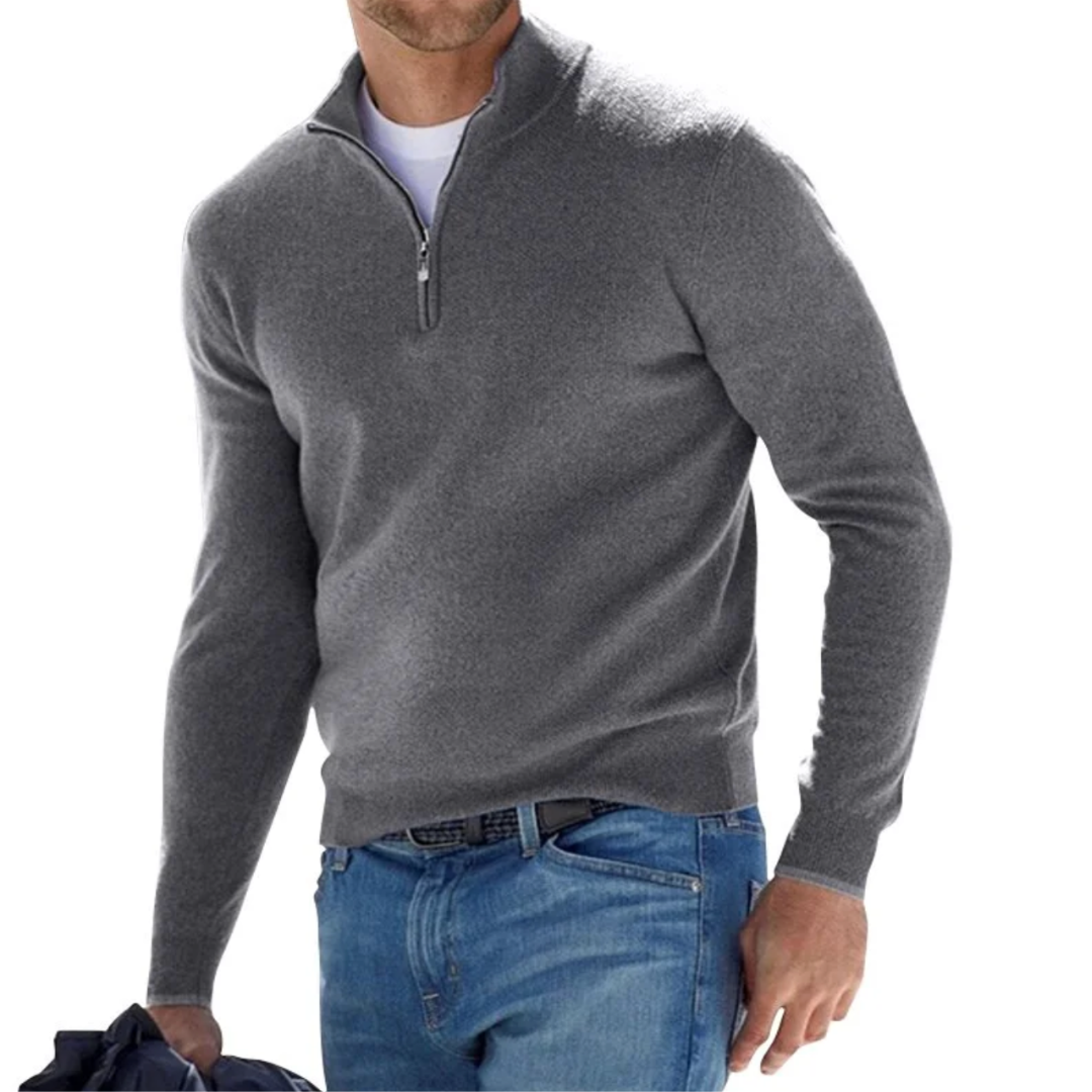 Men's Zip-Up Pullover – Lightweight Fleece Hoodie for Casual Wear