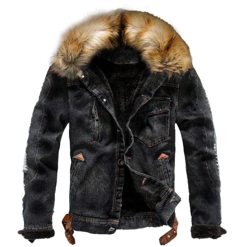 Men's Denim Winter Jacket – Warm Casual Outerwear with Stylish Design