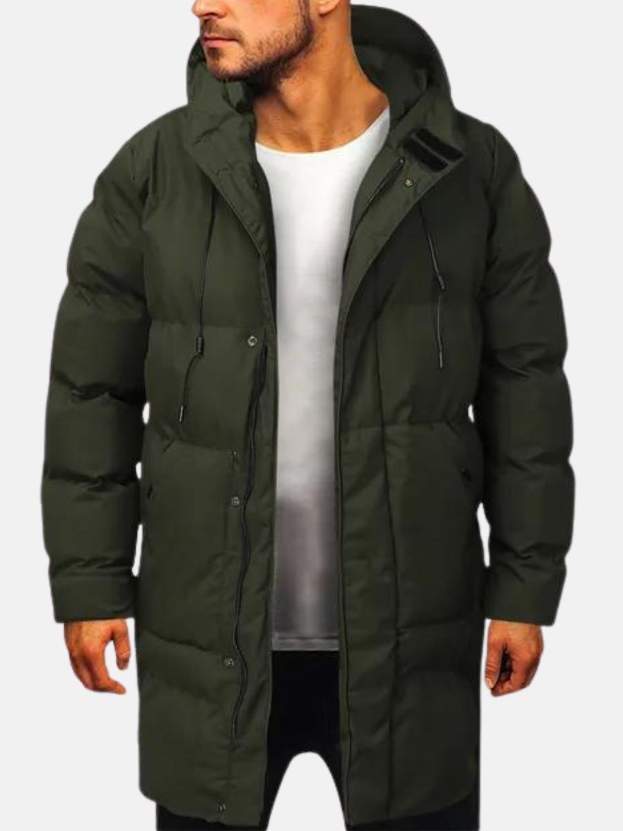 Parka Jacket Men – Warm Waterproof Winter Coat with Hood and Pockets