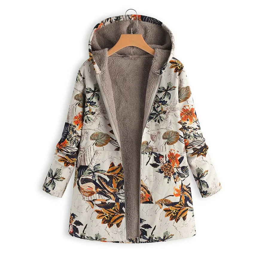 Winter Coat for Women – Floral Print Warm Jacket with Stylish Design