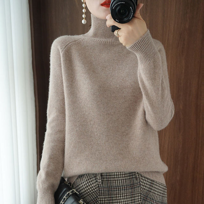 Women's Roll Neck Jumper – Elegant Knit Sweater for Winter Fashion