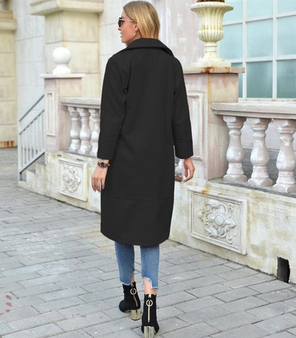 Classic Women's Coat – Stylish Wool Overcoat for Winter and Casual Wear