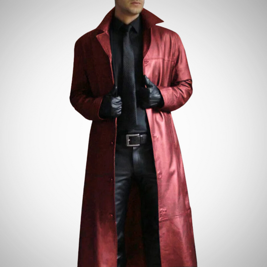 Men's Long Leather Jacket – Stylish Genuine Leather Coat for Casual & Formal Wear