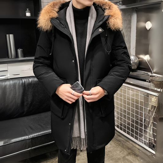 Men's Winter Coat – Casual Warm Jacket with Hood for Cold Weather Style