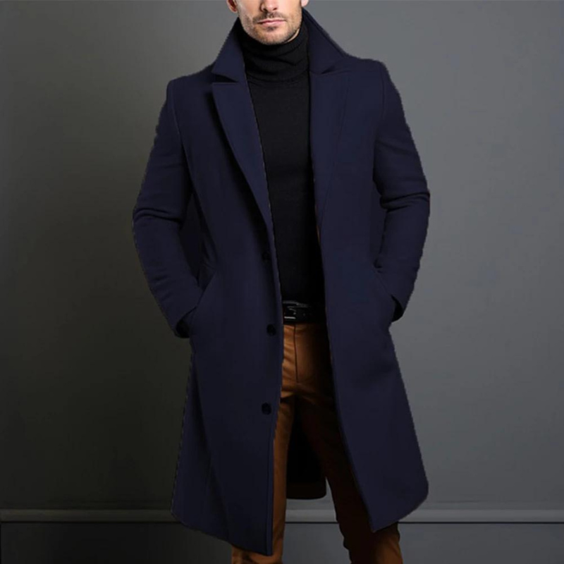 Men's Classic Coat – Stylish Wool Overcoat for Formal and Casual Wear