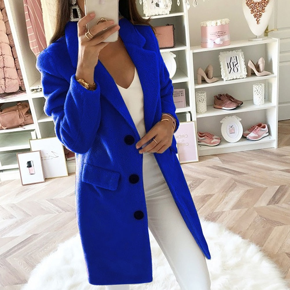 Autumn Coat for Women – Stylish Long Jacket with Warm Fabric and Chic Design